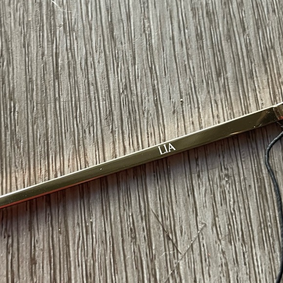 otra lia brown & gold small rectangular retro 90's y2k sunglasses eyewear NEW - Picture 4 of 4